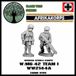 German Afrika Korps w/MG-42 Team I 28mm WWII BLACK TREE