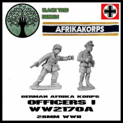 German Afrika Korps Officers I 28mm WWII BLACK TREE