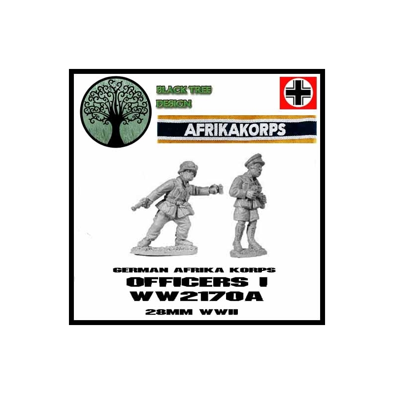German Afrika Korps Officers I 28mm WWII BLACK TREE