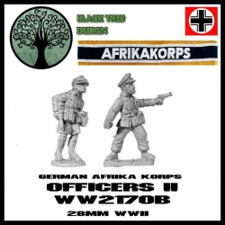 German Afrika Korps Officers II 28mm WWII BLACK TREE