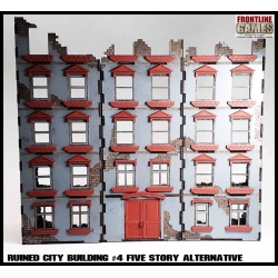 RUINED CITY BLOCK BUILDING 4 - FIVE STORY ALTERNATIVE Pre painted Laser cut 28mm WWII FRONTLINE GAMES