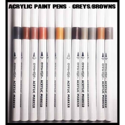 The Greys/Browns! - Acrylic Paint Pens (12) FRONTLINE GAMES