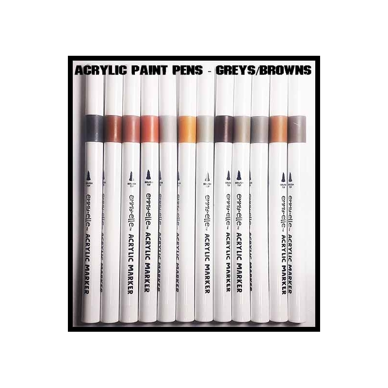 The Greys/Browns! - Acrylic Paint Pens (12) FRONTLINE GAMES