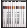 The Greys/Browns! - Acrylic Paint Pens (12) FRONTLINE GAMES