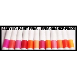 The Reds/Orange/Pinks! - Acrylic Paint Pens (12) FRONTLINE GAMES