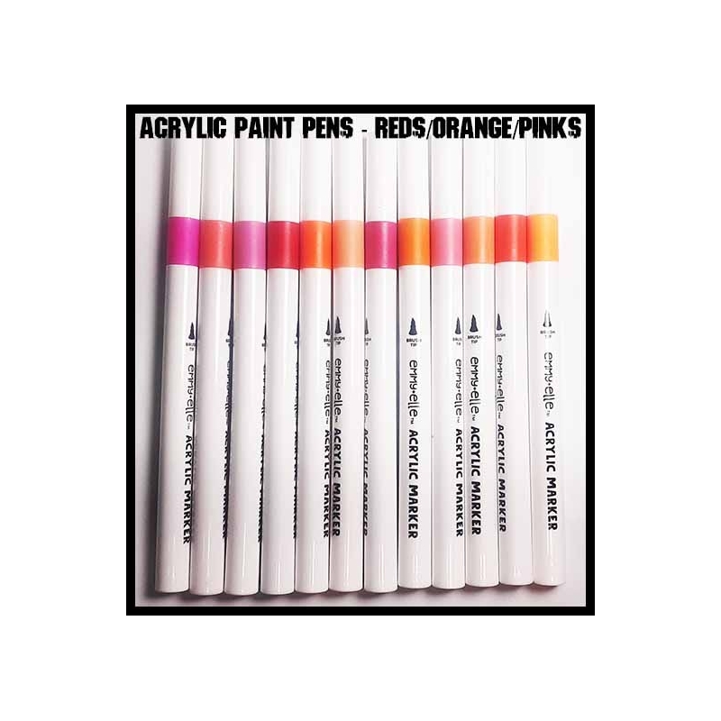 The Reds/Orange/Pinks! - Acrylic Paint Pens (12) FRONTLINE GAMES