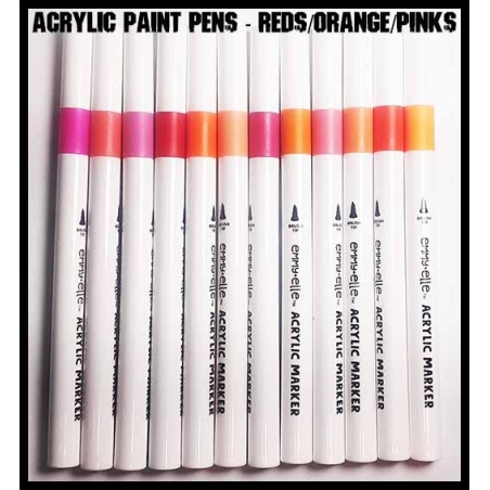 The Reds/Orange/Pinks! - Acrylic Paint Pens (12) FRONTLINE GAMES