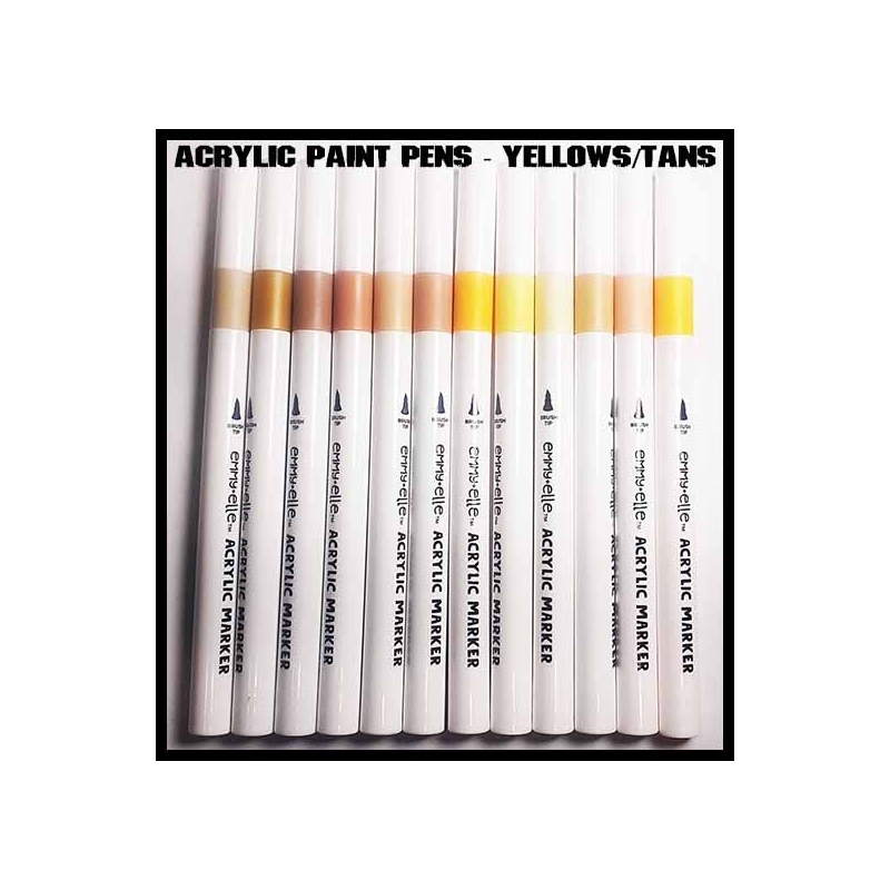 The Yellows/Tans! - Acrylic Paint Pens (12) FRONTLINE GAMES