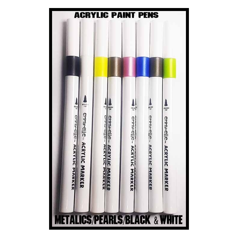 The Metallics/Pearls/Black & White- Acrylic Paint Pens (8) FRONTLINE GAMES