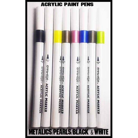 The Metallics/Pearls/Black & White- Acrylic Paint Pens (8) FRONTLINE GAMES