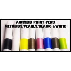 The Metallics/Pearls/Black & White- Acrylic Paint Pens (8) FRONTLINE GAMES