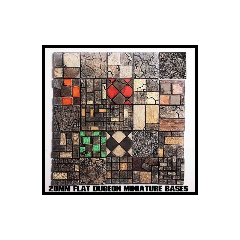 20mm Flat Square Dungeon Bases (20) FRONTLINE GAMES