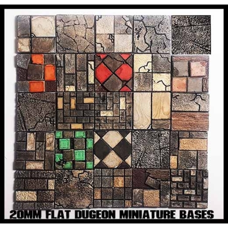 20mm Flat Square Dungeon Bases (20) FRONTLINE GAMES