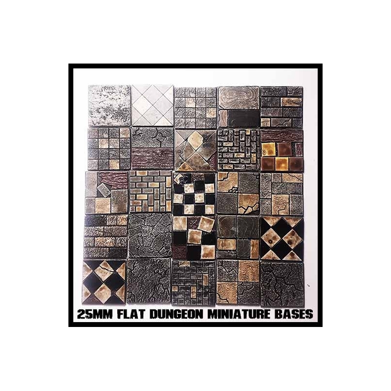 25mm Flat Square Dungeon Bases (20) FRONTLINE GAMES