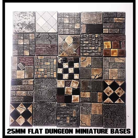 25mm Flat Square Dungeon Bases (20) FRONTLINE GAMES