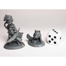 Kid Heroes - Druid w/Wolf Pup  REAPER BONES