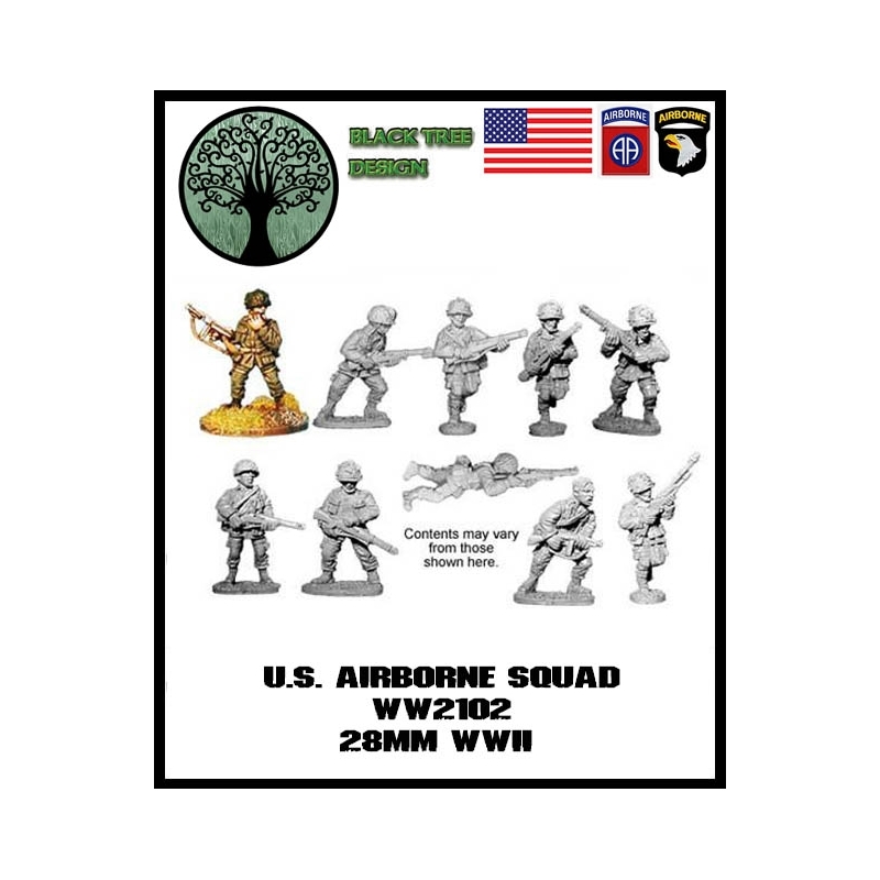 American U.S. Airborne Squad (10) 28mm WWII BLACK TREE DESIGN