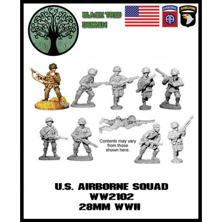 American U.S. Airborne Squad (10) 28mm WWII BLACK TREE DESIGN