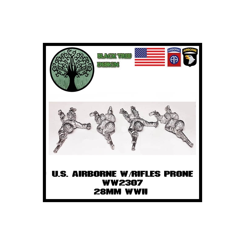 US Airborne w/Rifles Prone BLACK TREE DESIGN