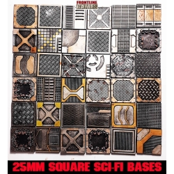 25mm Flat Square Sci-Fi Bases (20) FRONTLINE GAMES