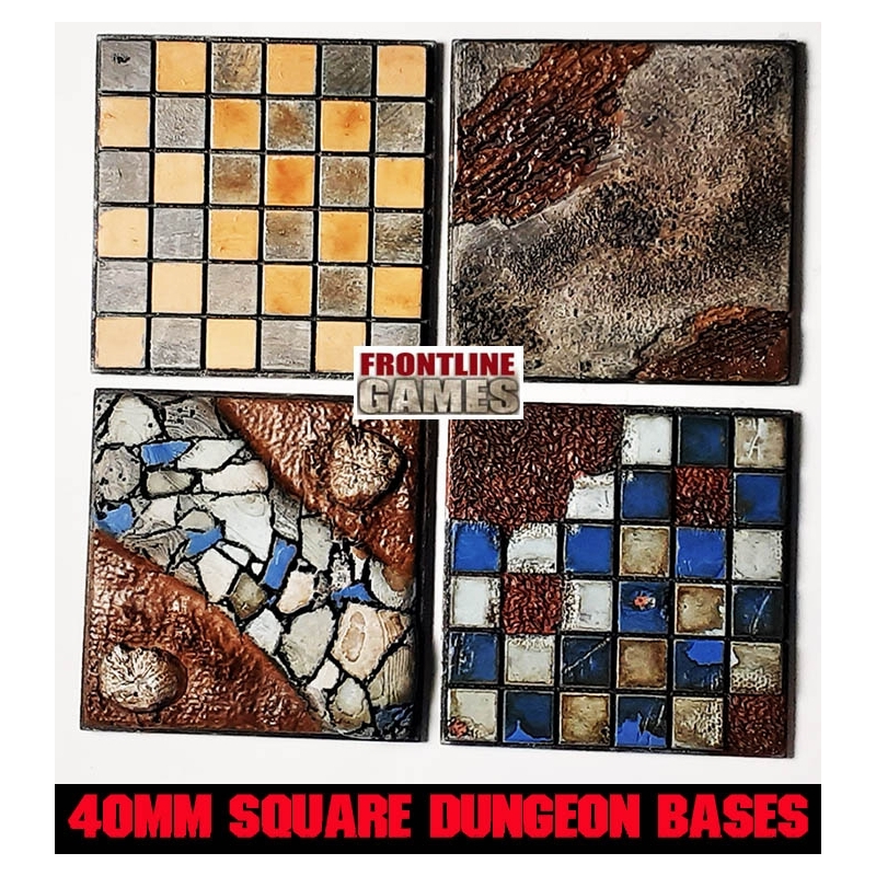40mm Flat Square Dungeon Bases (10) FRONTLINE GAMES