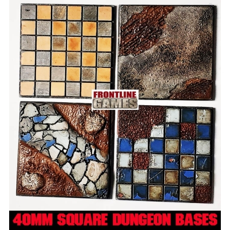 40mm Flat Square Dungeon Bases (10) FRONTLINE GAMES