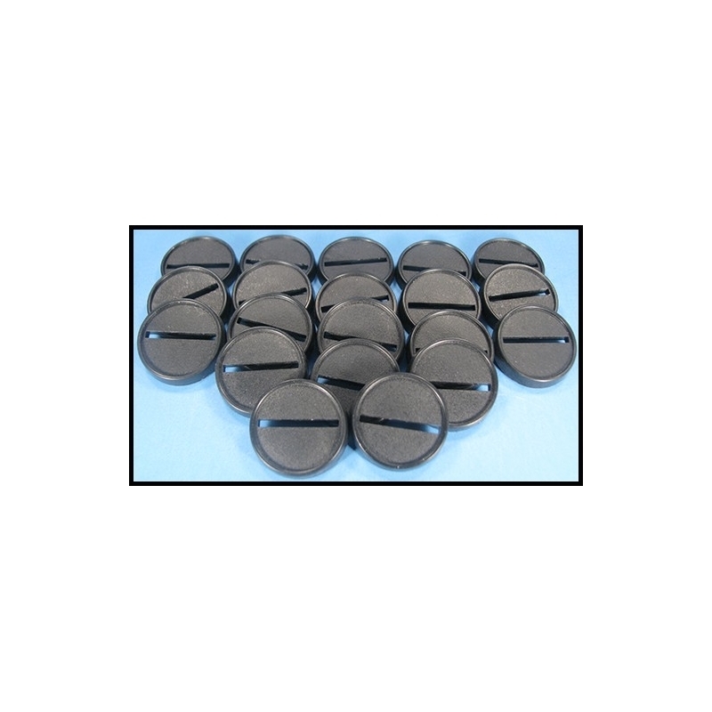 25mm (20) Round Lipped Slotted Plastic Miniature Bases FRONTLINE GAMES