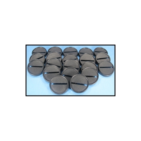 25mm (20) Round Lipped Slotted Plastic Miniature Bases FRONTLINE GAMES