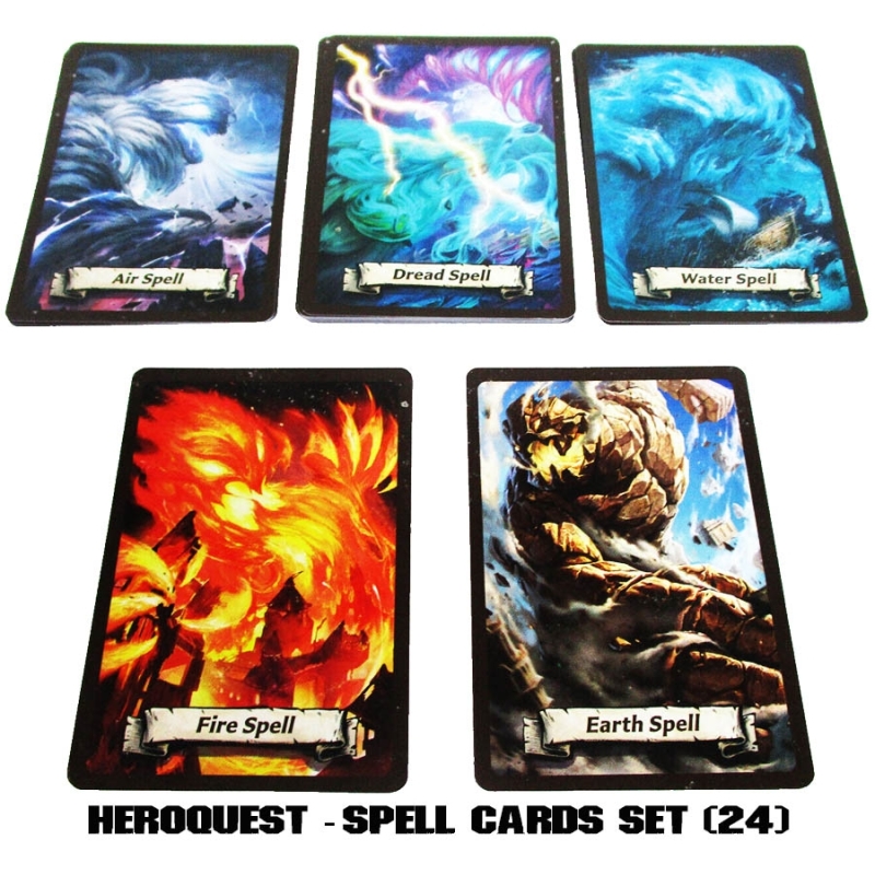 Heroquest Spell Cards set (24) miniatures HEROQUEST