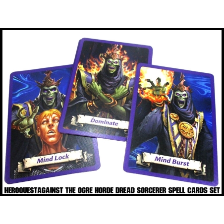 Heroquest Against The Ogre Horde Dread Sorcerer Spell Cards (15) RPG HEROQUEST