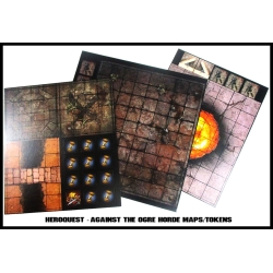 Heroquest Against the Ogre Horde Double-sided Maps/Tokens RPG HEROQUEST