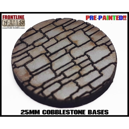 25mm Cobblestone Pre-Painted Round MDF Bases (20) FRONTLINE GAMES