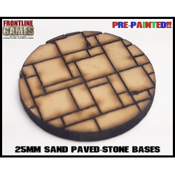 25mm Sand Paved-Stone Pre-Painted Round MDF Bases (20) FRONTLINE GAMES