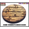 25mm Wooden-Planked Pre-Painted Round MDF Bases (20) FRONTLINE GAMES