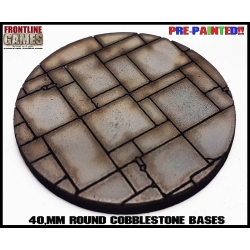 40mm Paved-Stone Round Pre-Painted MDF Bases (10) FRONTLINE GAMES