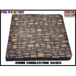 40mm Cobblestone Pre-Painted Square MDF Bases (10) FRONTLINE GAMES