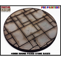 40mm Paved-Stone Round Pre-Painted MDF Bases (10) FRONTLINE GAMES