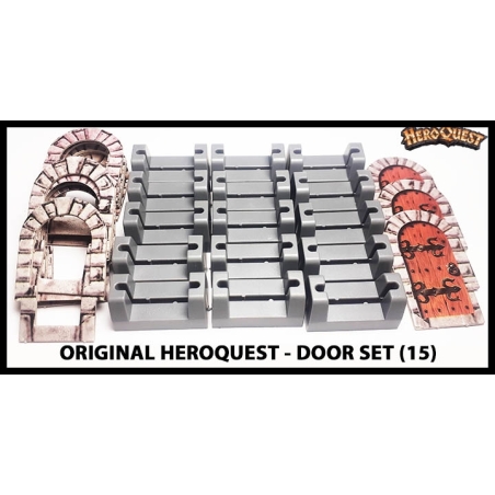 Door Set (15) ORIGINAL HEROQUEST MILTON BRADLEY