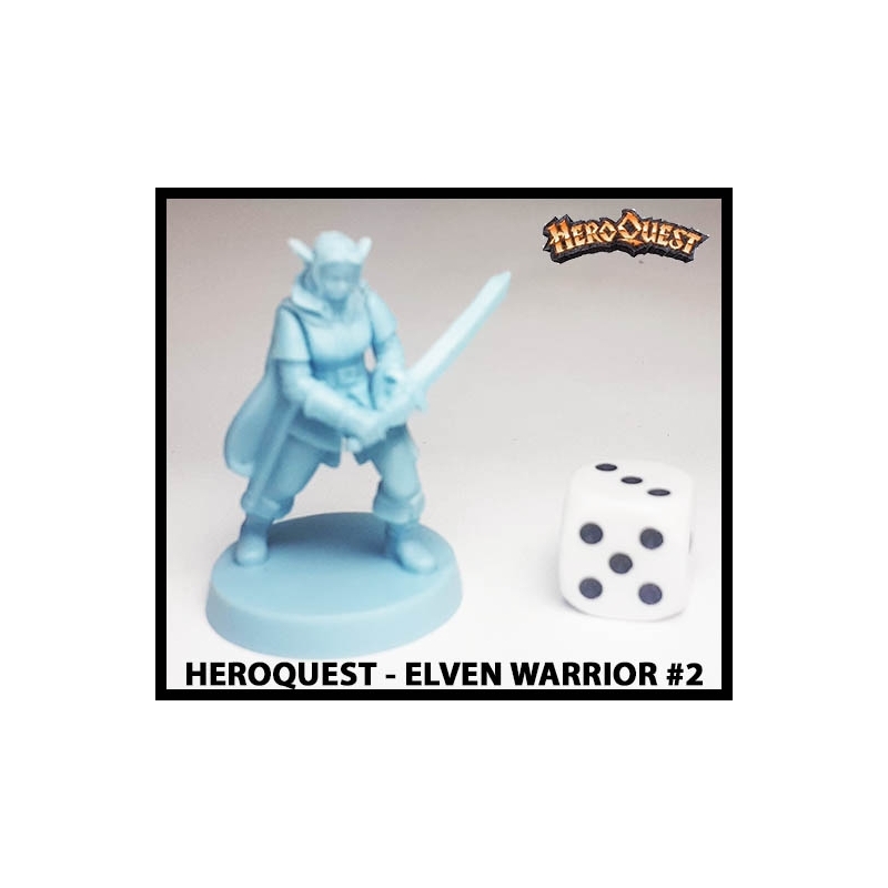 Elven Warrior 2 28mm RPG Miniature RISE OF THE DREAD MOON HEROQUEST