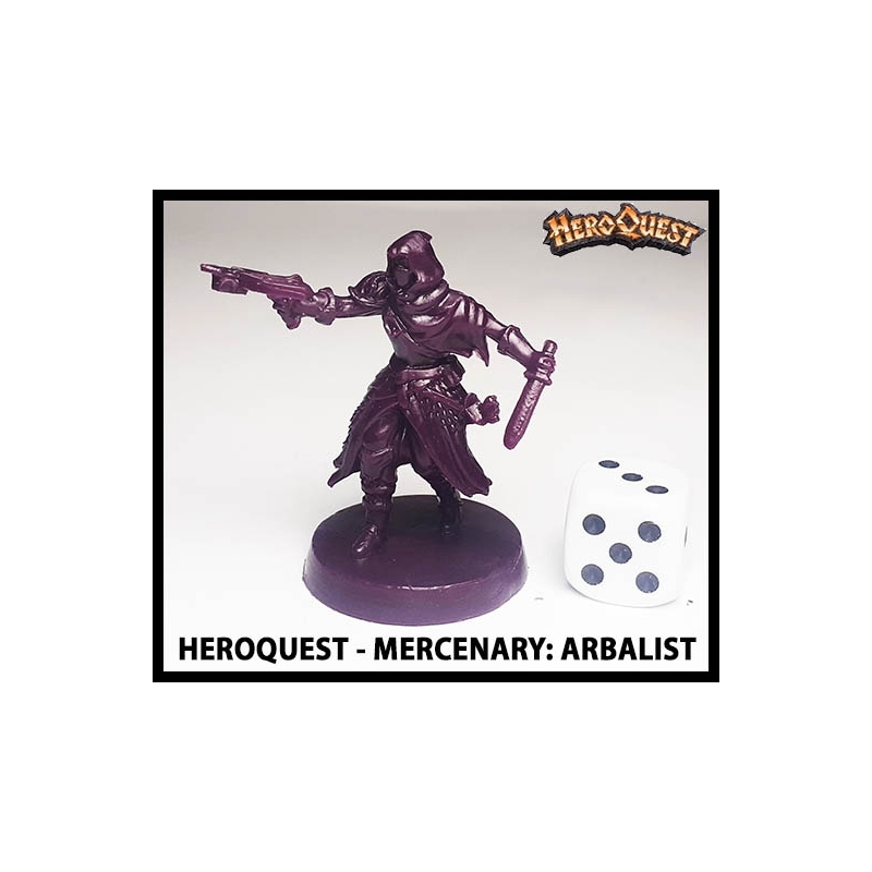 Mercenary Arbalist w/card 28mm RPG Miniature RISE OF THE DREAD MOON HEROQUEST