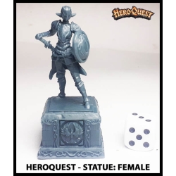 Statue: Female Elf Warrior 28mm RPG miniature Terrain RISE OF THE DREAD MOON HEROQUEST