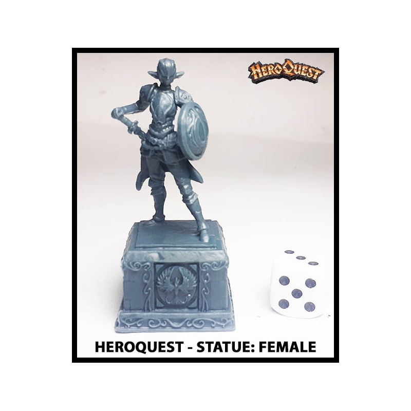 Statue: Female Elf Warrior 28mm RPG miniature Terrain RISE OF THE DREAD MOON HEROQUEST