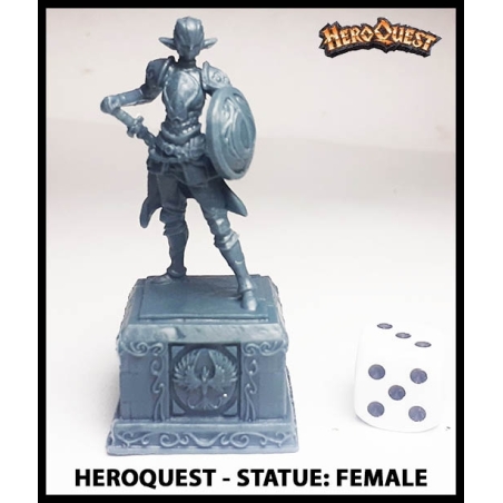 Statue: Female Elf Warrior 28mm RPG miniature Terrain RISE OF THE DREAD MOON HEROQUEST
