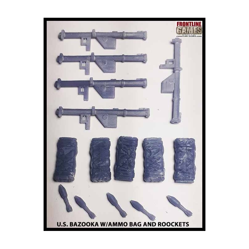 Panzerschreck w/Ammo Rack Pack & Rockets (5) 28mm WWII FRONTLINE GAMES