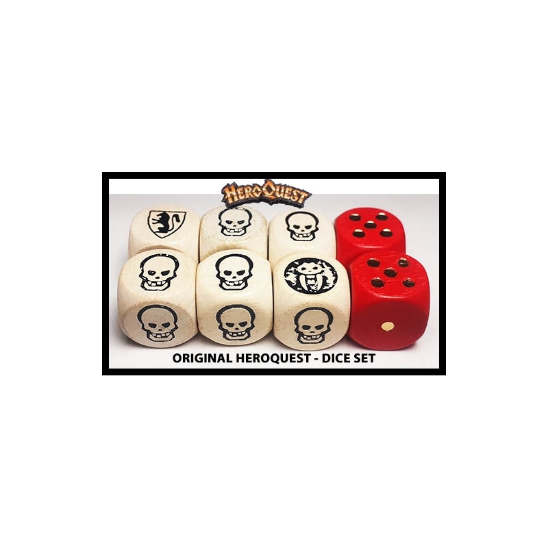 HEROQUEST DICE SET (8) ORIGINAL HEROQUEST MILTON BRADLEY