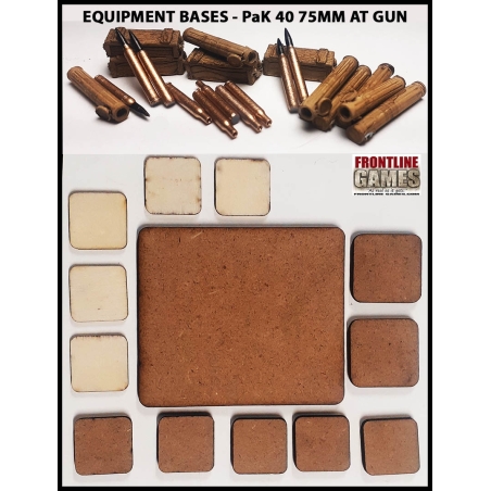 Equipment Bases - PaK 40 75mm Gun (Bases/Accessories) 28mm WWII FRONTLINE GAMES