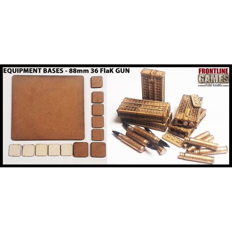Equipment Bases - FlaK 36 88mm Gun (Bases/Accessories) 28mm WWII FRONTLINE GAMES