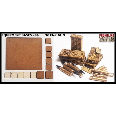Equipment Bases - FlaK 36 88mm Gun (Bases/Accessories) 28mm WWII FRONTLINE GAMES
