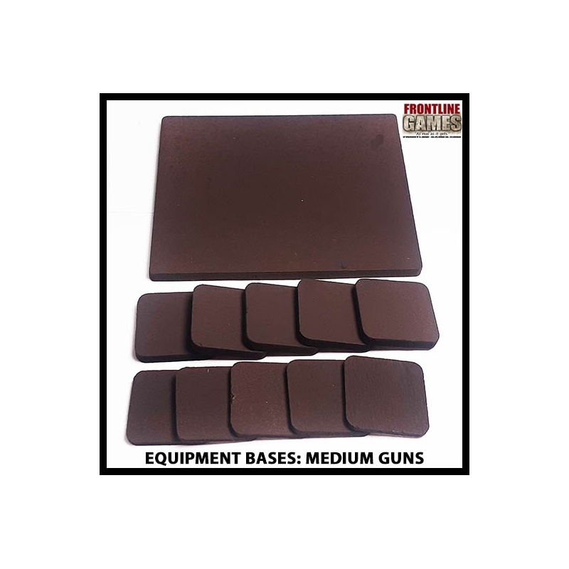 Equipment Bases - Medium Gun Bases (for gun and crew) 28mm WWII FRONTLINE GAMES