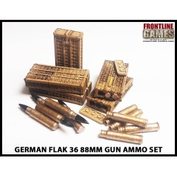FlaK 36 88mm Gun Ammo set 28mm WWII FRONTLINE GAMES